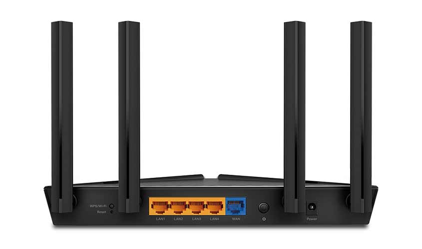 Η πίσω όψη του router TP-Link Archer AX10, όπου φαίνονται οι συνδέσεις